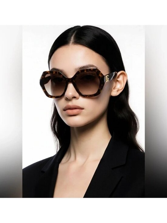 New Authentic Dolce & Gabbana DG4406 502/13 Gradient Brown Hexagonal Sunglasses main image 5